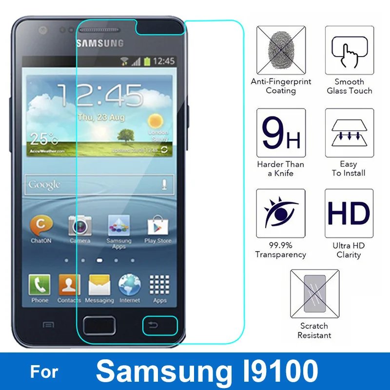 

For Samsung Galaxy S2 Safety Screen Protector 0.26mm 2.5D 9H HD Nano-coated Tempered Glass Film on S II SII I9100 I9105