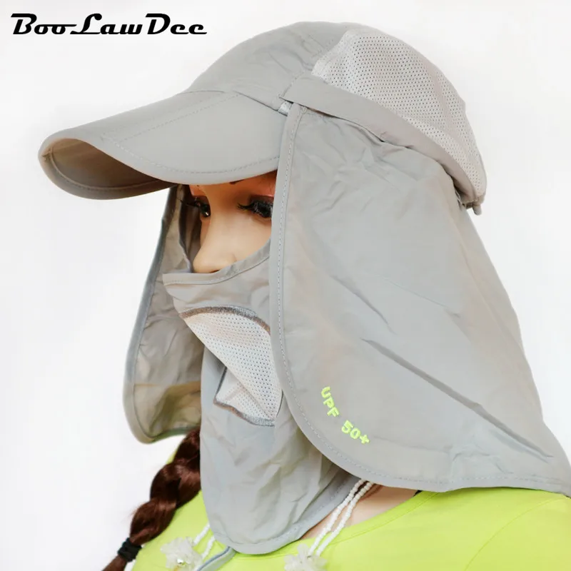 

BooLawDee Full protection adjust 228T taslon windproof cap breathable quick dry sunblock UPF 50 plus male female M150C