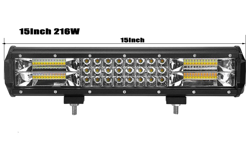 Светодиодный светильник Бар Offroad 4x4 4-23 дюймов 7D рабочий светильник Янтарный Белый Двойной Цвет стробоскопическая вспышка для автомобиля Трактор Лодка 4WD внедорожник ATV 12V 24V
