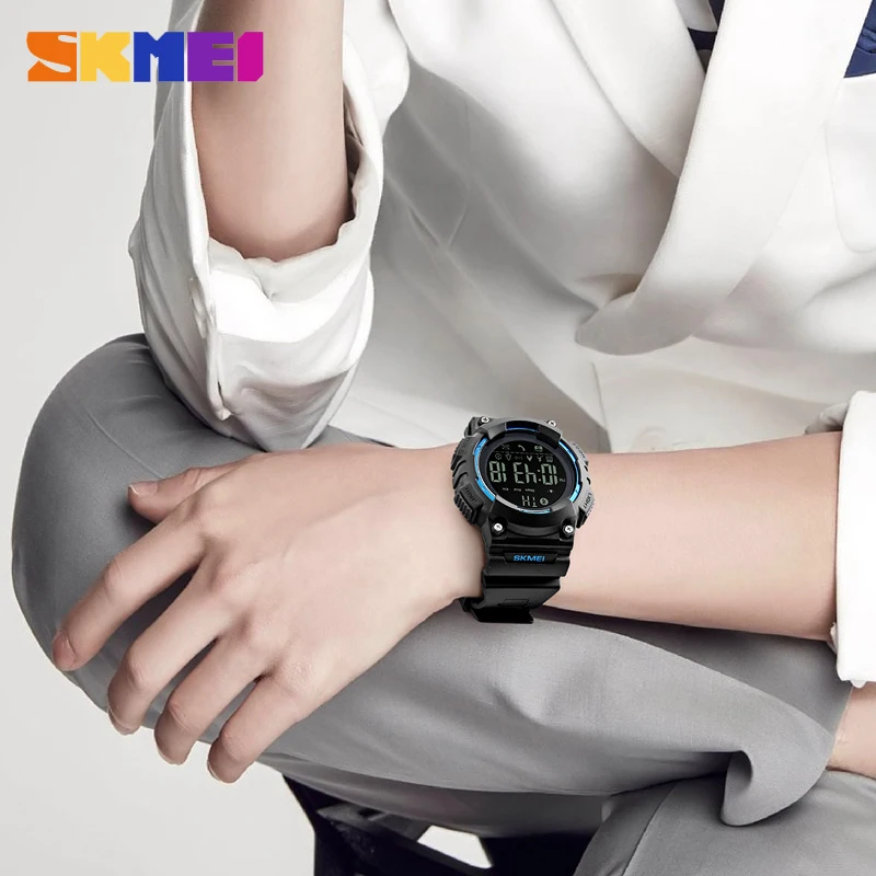 SKMEI Смарт часы мужские многофункциональные 5 бар водонепроницаемые калории Bluetooth часы Шагомер цифровые часы reloj hombre 1256
