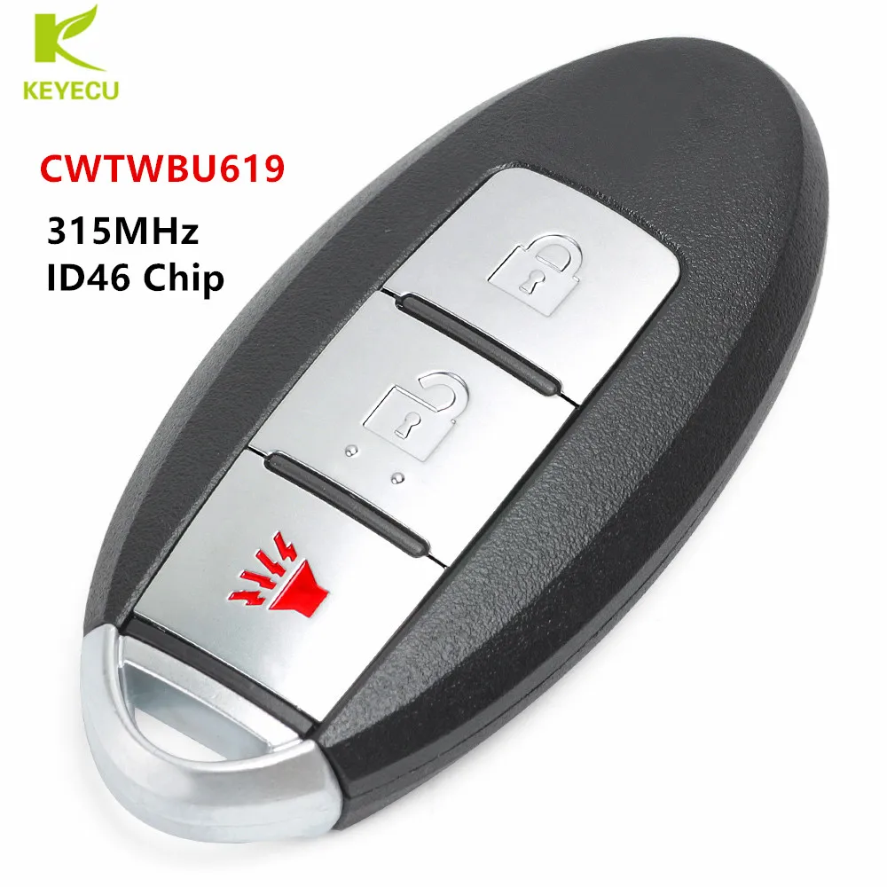 Запасная деталь KEYECU 3 кнопки 315 МГц чип ID46 для Infiniti FX35 FX45 CWTWBU619 2005 2008|Ключ от авто| |