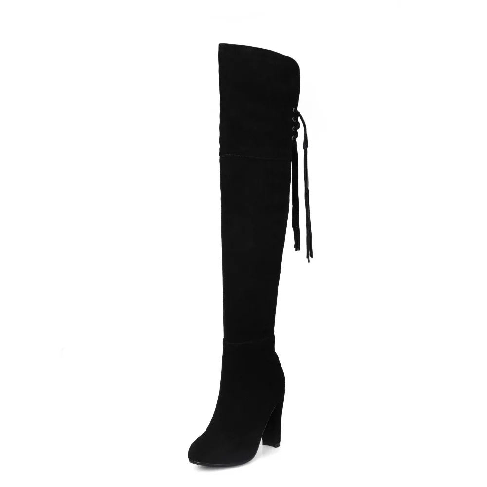 

Winter Women Genuine Cow Suede leather Over The knee Boots Sexy Thigh High LOWLAND Boot Fashion Woman High Boots Shoes