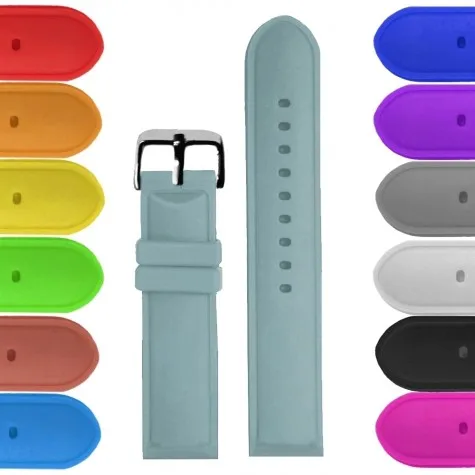 20mm Powder Blue Silicone Jelly Rubber Men Ladies Watch Band Straps WB1087P20JB