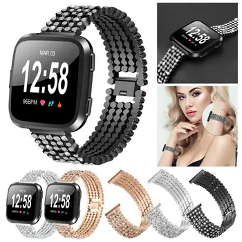 

Hot Sale Luxury Rhinestone Alloy Replacement Watch Band Wrist Strap for Fitbit Versa