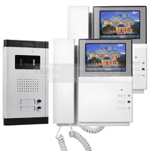 DIYSECUR 4.3 “Apartamento Video de La Puerta Sistema de Teléfono Video Del Timbre Del Intercomunicador 700 Tecla Táctil de la Cámara del IR para 2 Familias
