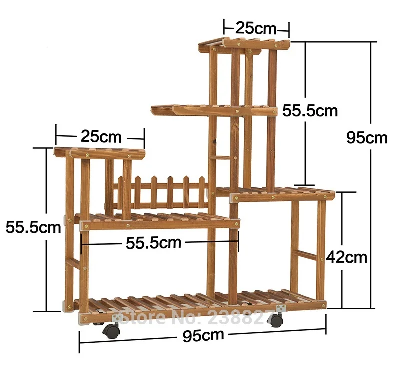 Деревянный стеллаж для цветов, Декор для дома и сада, 6 ярусов, полки для растений, горшок, подставка для цветов, патио, для улицы
