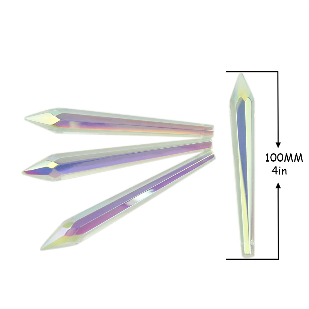10 шт./лот 100 мм призмы-кристаллы Мути-граненый Сосулька Подвеска-капелька подвески для люстр части бусины занавески аксессуары