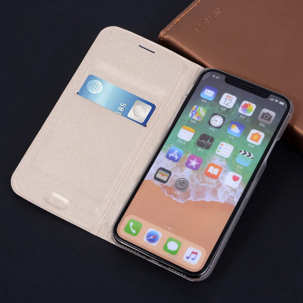 

Luxury PU Leather Wallet Case For iPhone X Flip Cover Scratch Resistant Carrying Bag With Card Holder Fundas Coque For iPhoneX