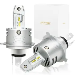 2 шт AUXITO светодиодный H4 9003 Hi Lo светодиодный фар лампа супер яркий авто светодиодный налобный фонарь зэс чипов 60 W 12000LM 6500 K белый DC 12 V