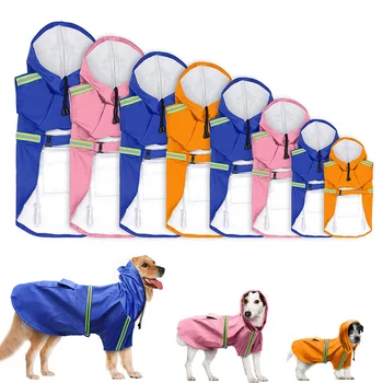 

OWDBOB Waterproof Dog Raincoat with Hood Reflective Pet Rain Coat Cloak Clothes for Small Medium Large Dogs Pet Supplies