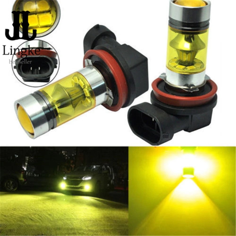 H16 H11 LED Fog Light Lamp For Toyota Tacoma 3000K Yellow 100W Bulbs
