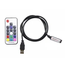 DC5V USB RGB светодиодный контроллер 17key 12A RF беспроводной мини-пульт дистанционного управления для RGB 3528 5050 smd СВЕТОДИОДНЫЙ ленточный светильник 5-24 В