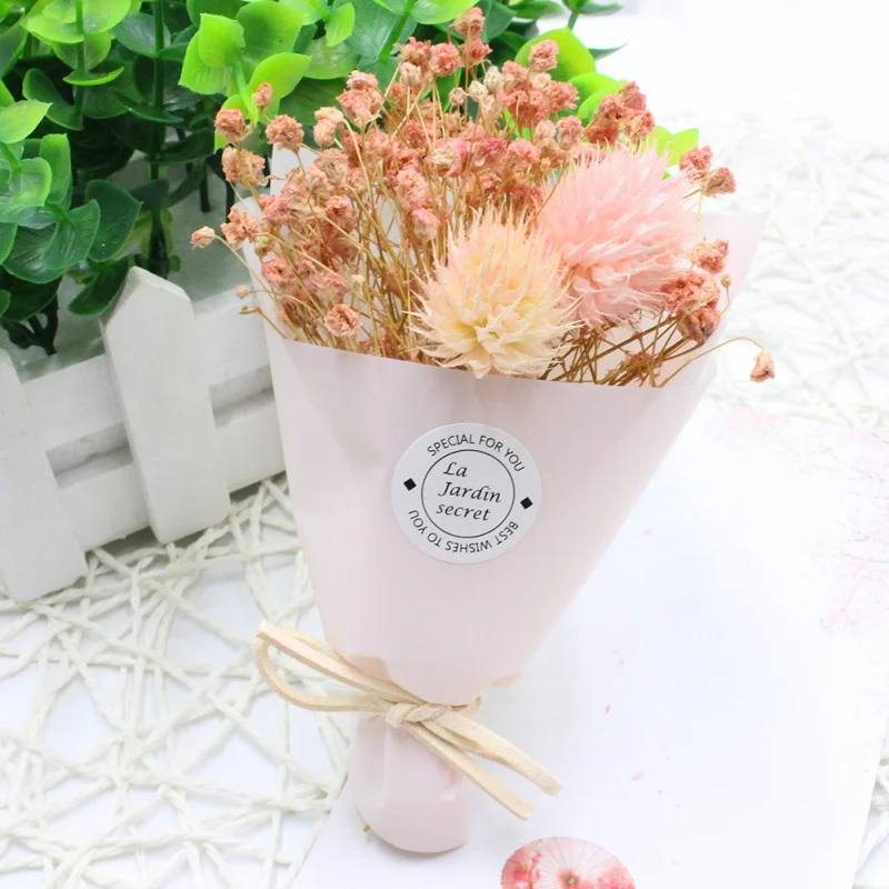 Romantic One Bunch Lavender Flower Forget Me Not Bouquet Natural