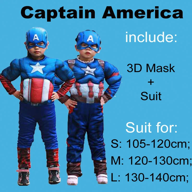 Captain America Costume for Kids Superhero Halloween Cosplay Purim Party Girl On Captain America Boys Captain America Movie Suit (20)