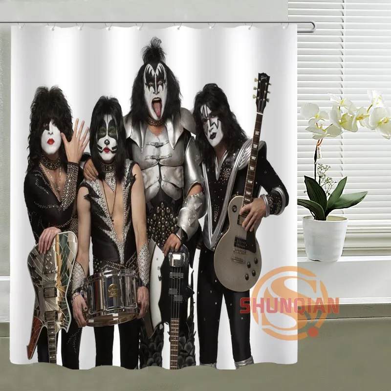 Kiss Band Лидер продаж занавеска для душа на заказ создать дизайн свой собственный полиэстер ткань водостойкие крючки ванная комната шторы s подарок - Цвет: Другое