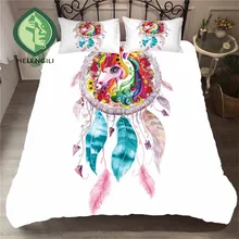 HELENGILI 3D Bedding Set Dreamcatcher Print Duvet Cover Set Lifelike Bedclothes with Pillowcase Bed Set Home Textiles #BWM-20 HELENGILI 3D Bedding Set Dreamcatcher Print Duvet Cover Set Lifelike Bedclothes with Pillowcase Bed Set Home Textiles #BWM-20
