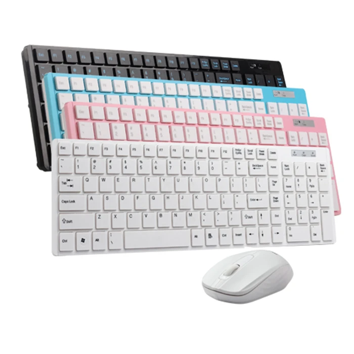 Hot Sale 2.4Ghz Wireless Keyboard Mouse Kit Gamer Slim Gaming Keyboards