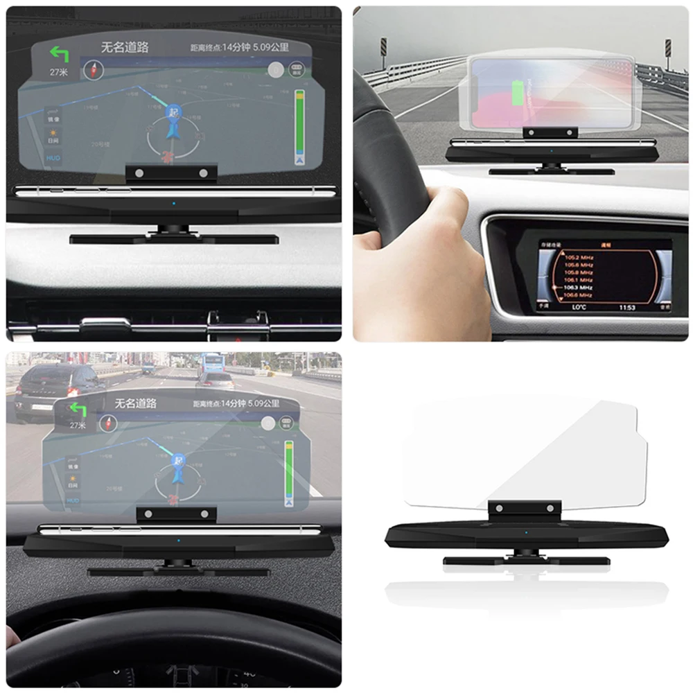 Автомобильное беспроводное зарядное устройство Qi HUD держатель для телефона GPS