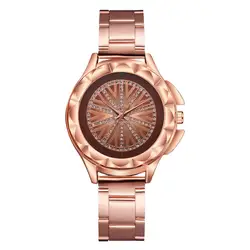 Новые кварцевые часы темперамент модные роскошные для женщин часы Orologio Donna сплав сталь ремень дамы женские часы с бриллиантами кожа
