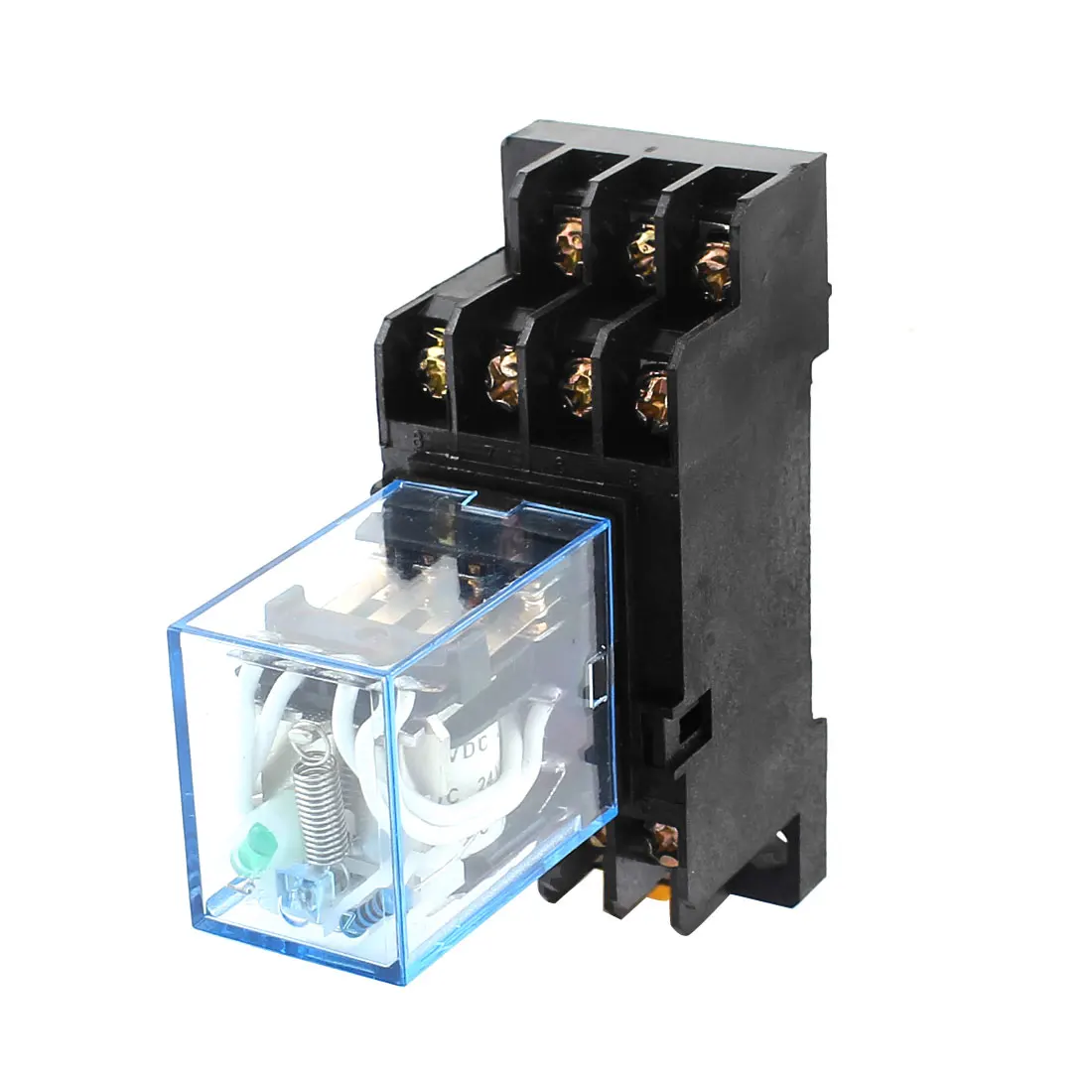 

24V Coil Voltage 14 Screw Terminals 4Pdt Green Led Pilot Lamp 35Mm Din Rail Mount Power Electromagnetic Relay W Socket