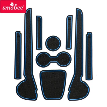 

smabee Gate slot pad for VOLKSWAGEN Polo 2011-2017 Interior Door Pad/Cup Non-slip mats red white