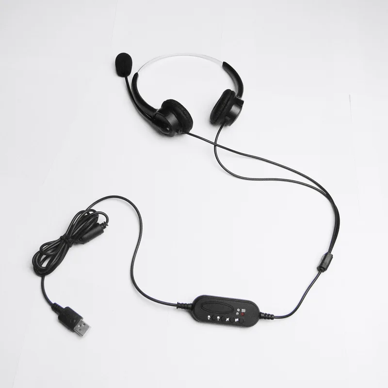 

Hands-free Call Center USB Binaural Surround Stereo Headset Headphone with Mic Microphone Earpiece for Laptop Desk Telephone