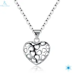 Новое поступление роскошные 925 пробы серебро сердце любовь кулон цепочки и ожерелья для женщин свадебные ювелирные украшения