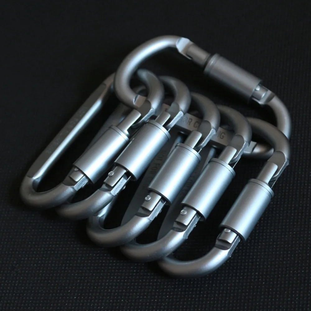 4pcs. Climbing Carabiner Hanging Hook Snap Clip Buckle Mountaineering Shackle snap hook carabiner chain key buckle connection antirust d shackle diy craft 304 stainless steel