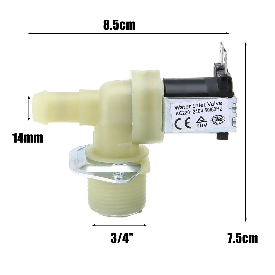 1 шт. 3/4 ''14 мм Соленоидный клапан для воды в посудомоечной машине с наружной резьбой для очистки стиральной машины AC 220V~ 240V