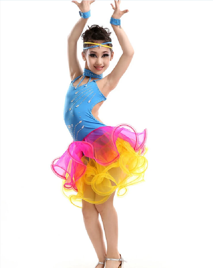 Latin Dance Dress Children Competition Rumba/Cha Cha/Tango Dresses