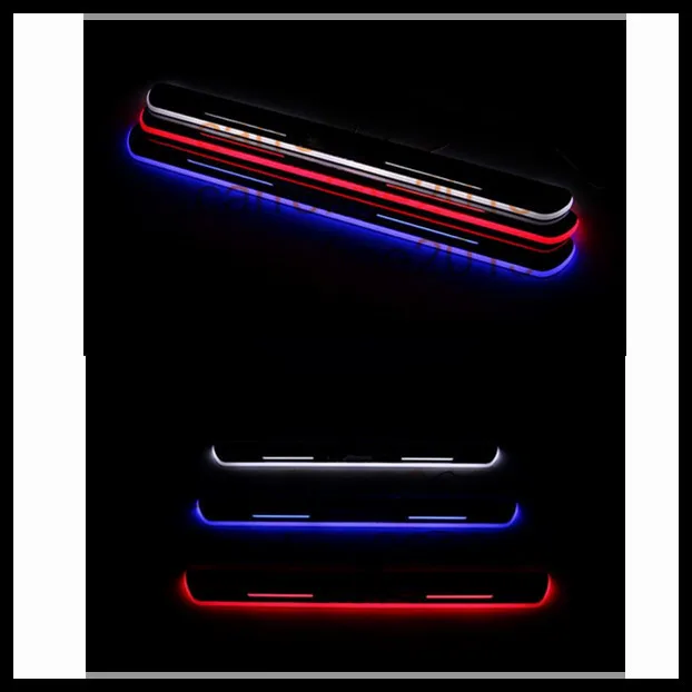 ФОТО auto led door sill plate q3 q5 q7 moving door scuff red/blue/white car door sill scuff plate for audi q7 sline