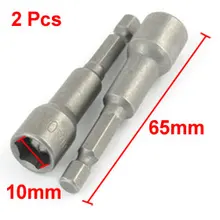Uxcell Лидер продаж 2 шт. металлические 65 мм длинные Отвертки 10 мм широкая магнитная шестигранная розетка бит