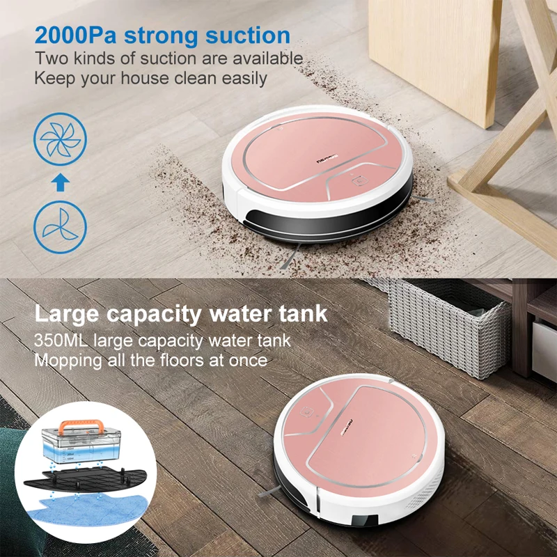 2019 2 in 1 Hot V8S pro ROBOT VACUUM CLEANER Intelligent navigation 2000 Pa suction Electronic water tank sweep Dry and wet