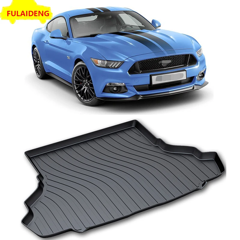 1pcs For Ford Mustang 2015 2018 Car Trunk Mat Waterproof 3D TPO Cargo