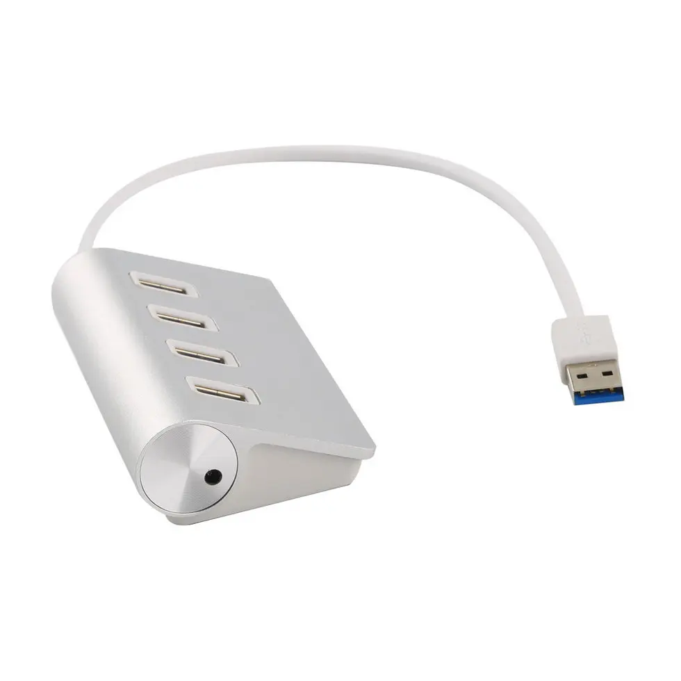 

10PCS Portable Aluminum 4 Ports Super High-Speed USB 3.0 Hub Adapter for PC Laptop