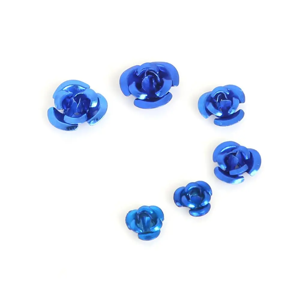 Новое поступление 100 шт алюминиевые бусинки-разделители в виде цветка розы 6 мм 8 мм 12 мм для DIY модных браслетов, ювелирных изделий, рукоделия - Цвет: Blue