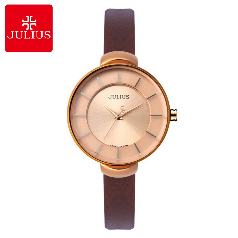 

2018 Simple Fashion Casual Women Genuine Leather Strap Wrist Watch Girls Antique Waterproof Watch Original Quality Julius Hour