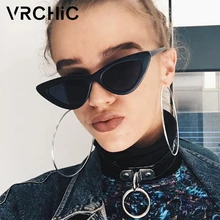 VRCHIC новые милые сексуальные ретро солнцезащитные очки кошачий глаз женские черные белые треугольные винтажные недорогие солнцезащитные очки женские UV400