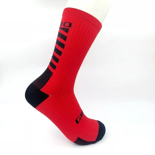 Новинка,, носки для велоспорта, новые мужские и женские носки Coolmax для велоспорта, дышащие носки для баскетбола, бега, футбола - Цвет: Красный