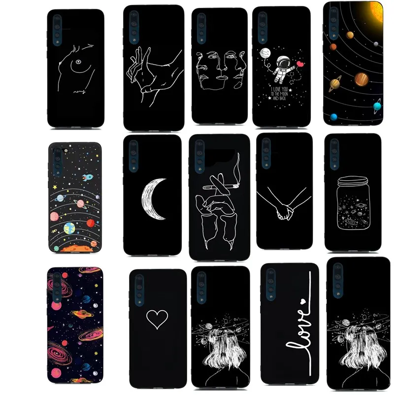 Силиконовый чехол для Funda P30 mate 20 lite P smart 2018 Роскошный телефона с рисунком линии