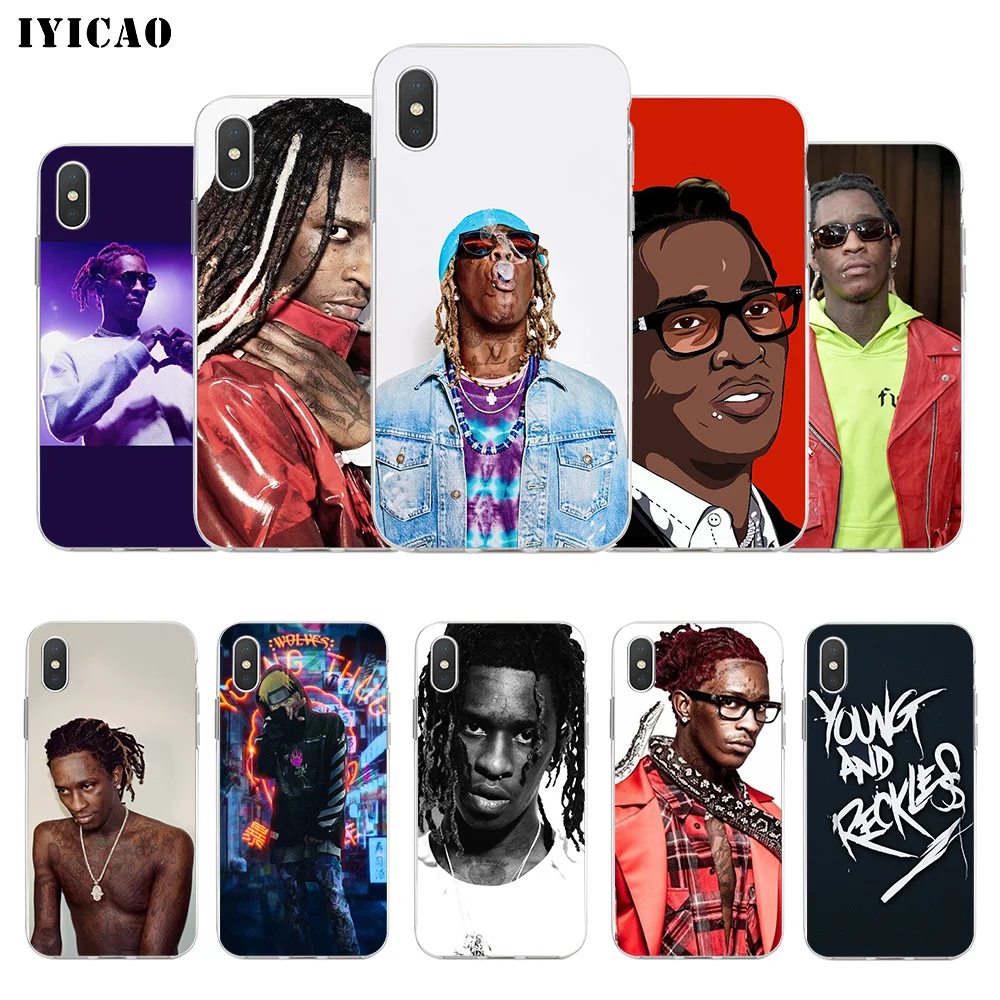 

IYICAO Young Thug Rapper Soft Silicone Phone Case for iPhone X XR XS MAX 6 6s 7 8 Plus X 5 5S SE TPU Cover