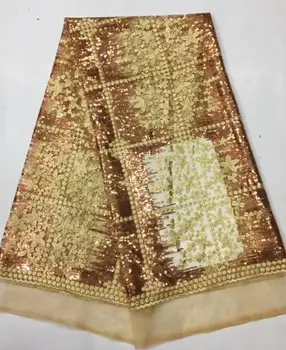 

Nigerian french net Lace Sophia-10.1901 Embroidered Cord Lace Fabric with full beads for bridal dress