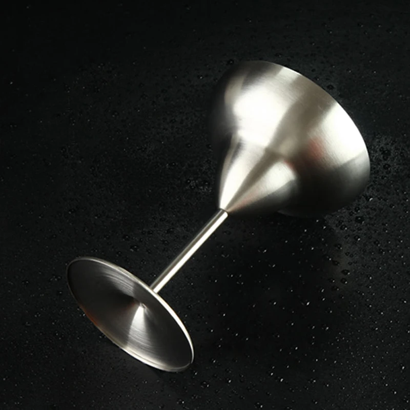 Stainless Steel Wine Goblet Metal Margarita Glasses Martini Cocktail Goblets Restaurant Home Wine Cups Bar Supplies Barware (4)