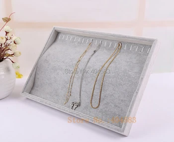 

5pcs Gray Necklace Display Tray Necklace Display Organizer Necklace Holder 20-Grid Jewelry Holder
