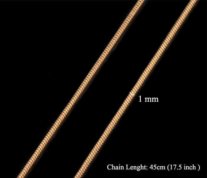 

MxGxFam ( 45cm / 50 cm / 60 cm*1 mm) 18 yellow Gold Color Tiny Snake Chains for Matching Pendants