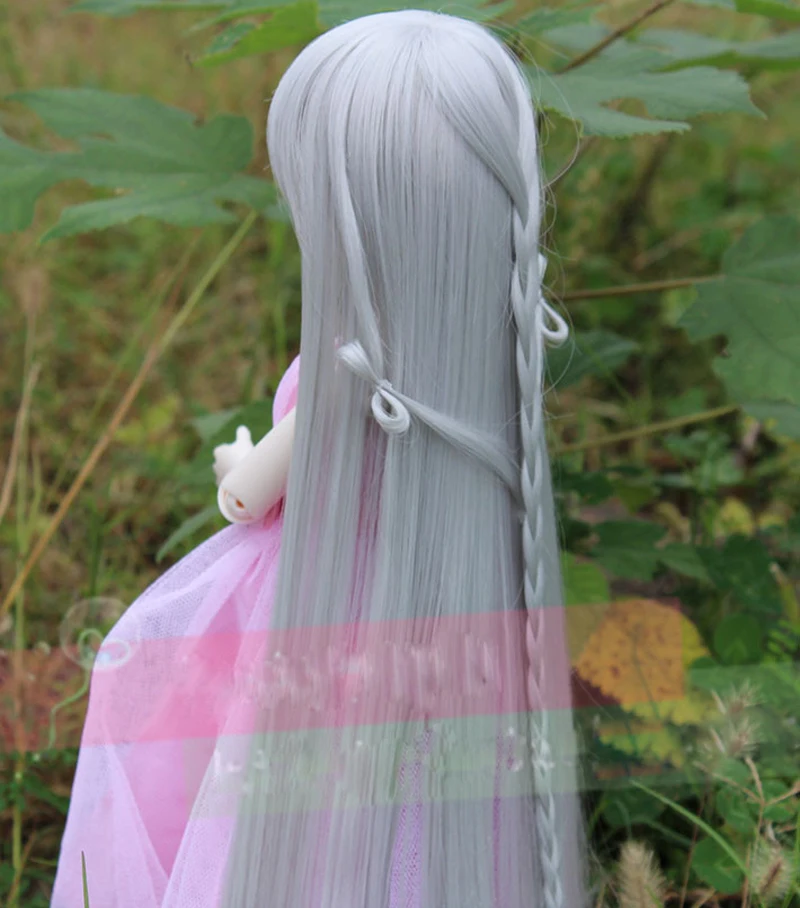Новинка 1/3 1/4 1/6 Bjd SD кукольный парик высокотемпературный провод длинный серебристо-серый с оплеткой парик для волос Bjd для девочек кукла