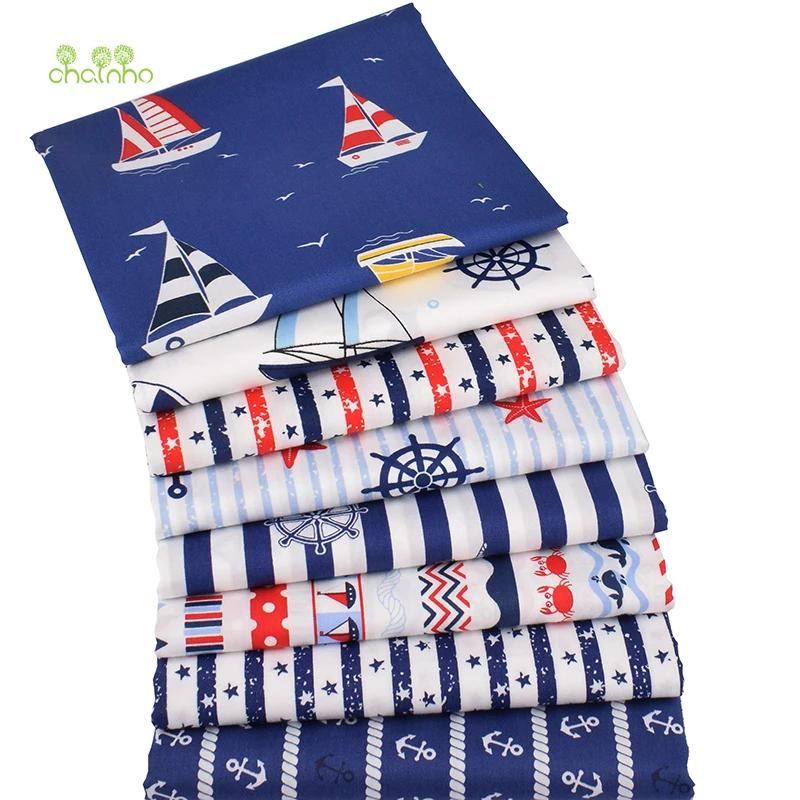 

Chainho,2019 Ocean Series,Printed Twill Cotton Fabric,Patchwork Cloth For DIY Sewing Quilting Baby&Children's Material,100x160cm