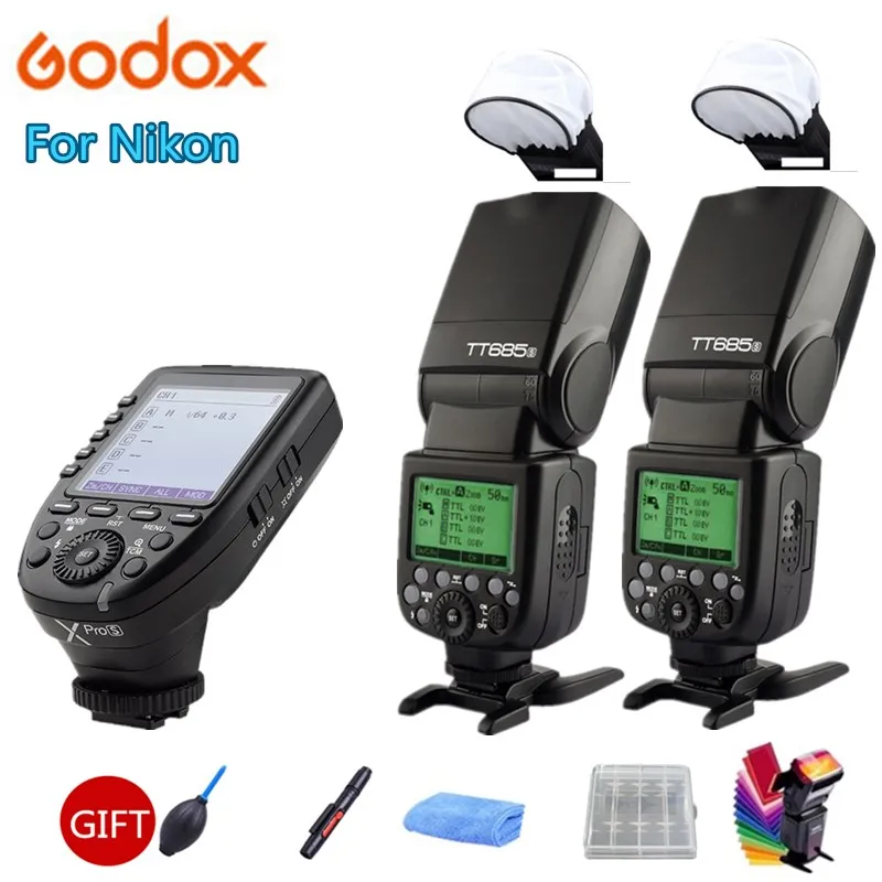 

2X Godox TT685S GN60 TTL HSS 1/8000s Flash Speedlite Light + Xpro-S Trigger Transmitter for Sony A77II A7RII A7R A58 A99