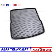 Для Audi A6 C6 2004-2011 Автомобильный Коврик для багажника, задний внутренний багажник, Грузовой лоток, напольный ковер, автомобильный Стайлинг, украшение интерьера, аксессуары