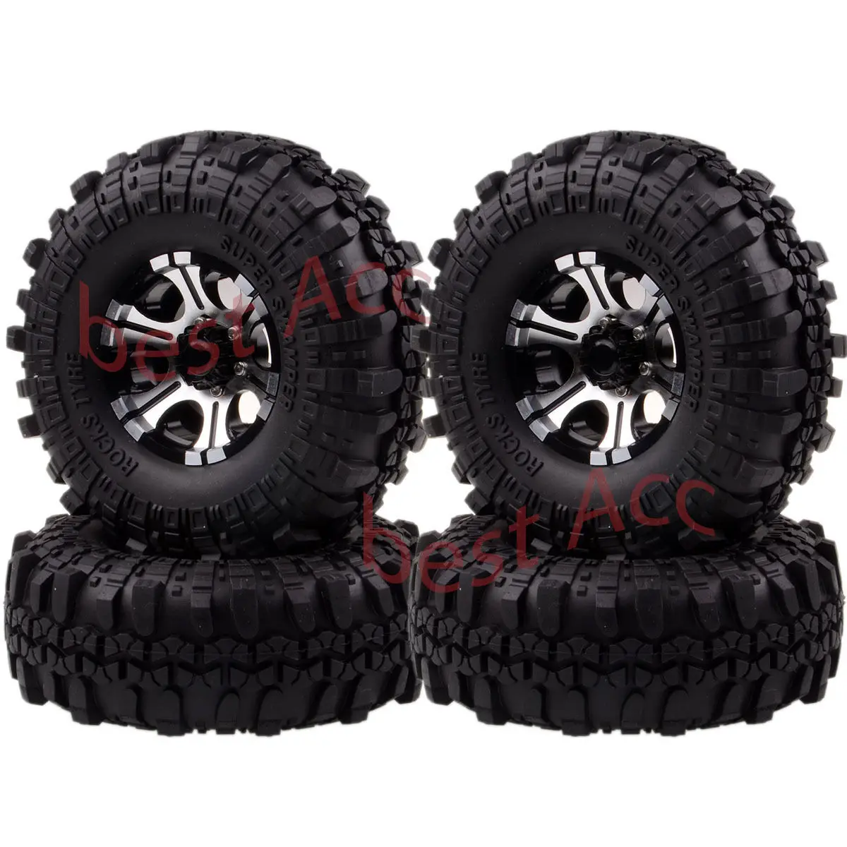 

4P 1050-7035 1.9" Alloy Rock Crawler Wheel Rim Lock Tyre For RC D90 SCX10 HSP HPI